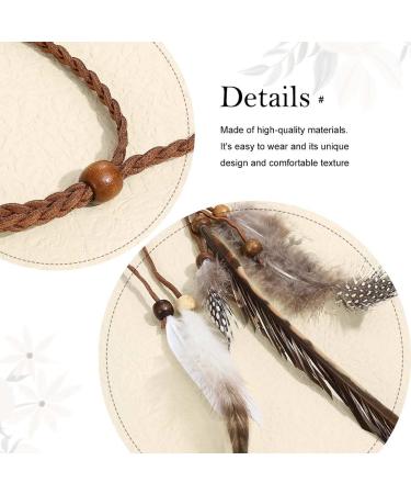 Zoestar Boho Feather Headband - Vintage Bronze Hippie Headdress & Festival Hair Jewelry for Women & Girls - Buy Online on SooperMarket.com