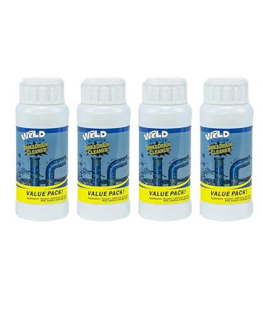 Wild Tornado Sink and Drain Cleaner Powerful Sink Drain Cleaner Powder Pipe Dredge Fast Foaming Drain Clog Remover for Kitchen and Pipes Cleaning Tool (4PCS)