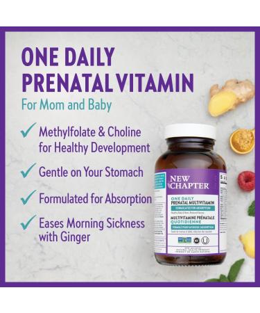 New Chapter Prenatal Vitamins Prenatal Multivitamin with Methylfolate + Choline for Healthy Mom Baby One Daily 60 Count 1 count (Pack of 90) - Buy Online on SooperMarket.com
