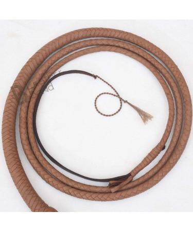 LB'S WHIP Indiana Jones Style 4ft 8 Plait Natural Tan Brown Cowhide Leather Bullwhip - Buy Online on SooperMarket.com