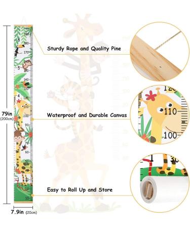 Kids Height Chart - Canvas Growth Chart for Baby with Forest Animal Theme - 79 x 7.9 Inches - Buy Online on SooperMarket.com