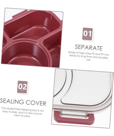 Alipis Box Portable Food Accessory Multi-Function Case Supply Lunch Convenient Bento Household Red 28.5X19X6.5CM - Buy Online on SooperMarket.com