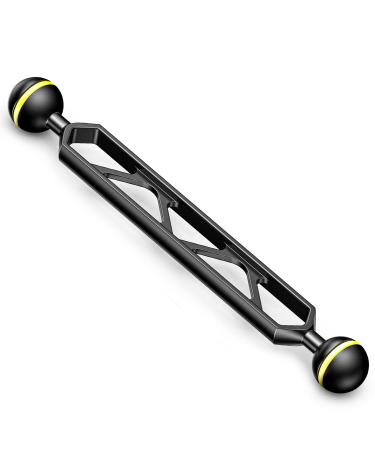Seafrogs 9" Double Ball Aluminum Alloy Extension Arm, 1" Ball Head Connector Underwater Arm for Strobe/Video Light/Diving Camera Tray, Integrated Without Glue, Waterproof and Rustproof AM-10