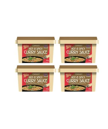 Goldfish Chinese Takeaway Curry Sauce Paste Concentrate 405g Hot and Spicy (Pack of 4) by CNMART