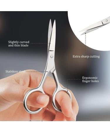 URAQT Nail Scissors Professional Stainless Steel Cuticle Scissors with Leather Pouch Sharp Manicure Scissors Pointed Beauty Scissors for Trimming Eyebrows Nose Hair Beard Finger & Toe Nail Care With Leather Case - Buy Online on SooperMarket.com