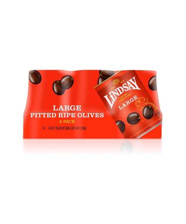 Lindsay Large Pitted Olives, 6 Ounce Cans (Pack of 6)