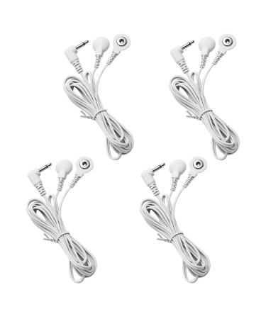 4 Count TENS Wires 3.5mm Plug TENS to 3.5mm Snap Electrode Wires for TENS Unit Electrodes Lead Wires for TENS 4 Count (Pack of 1)