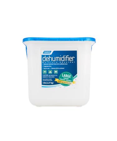 Camco Moisture Absorber Bucket - Features Fast-Acting Moisture-Absorbing Agent - No-Fragrance Beads – Use with RV Storage Camper Organization & More (44282)