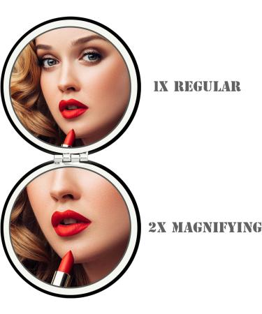 Compact Vanity Makeup Mirror | Elegant Black Travel Cosmetic Mirror for Men, Women, and Girls | Portable Handheld Magnifying Mirror for Pocket, Purse, Wallet - Buy Online on SooperMarket.com