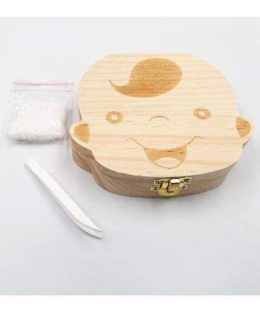 JZK Wooden Baby Milk Teeth Storage Keepsake Box - Baby Tooth Holder for 4-12 Years - Ideal Birthday or Christening Gift for Boys - Beige - Buy Online on SooperMarket.com