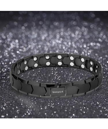 Men's Pure Titanium Magnetic Bracelets - Double Powerful Magnets, Eliminate Static Electricity - Black Bracelets - Buy Online on SooperMarket.com