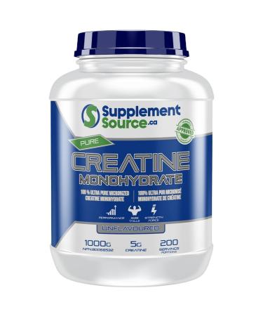 SupplementSource.ca Supplement Source CREATINE POWDER - 100% Pure Creatine Monohydrate - Pharmaceutical Grade Creatine - 1000 gram 1 kg (Pack of 1)