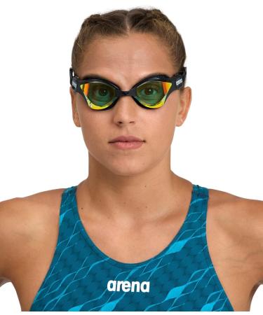 ARENA Unisex Cobra Tri Swipe Mr Swimming Goggles - Yellow Copper-Black | International Shipping Available - Buy Online on SooperMarket.com