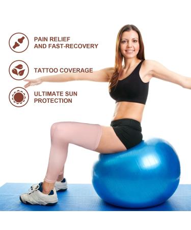GP GIORO PARTNER XX-Large Black/Skin Long Leg Compression Sleeves - 2 Pairs for Running, Basketball, Hiking & Cycling - Buy Online on SooperMarket.com
