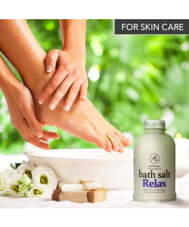 Relaxing Bathing Salt 600g - Sea Salt with Lavender & Sage Oil for Sleep Stress Relief and Aromatherapy - Best Body Care & Wellness Solution - Buy Online on SooperMarket.com