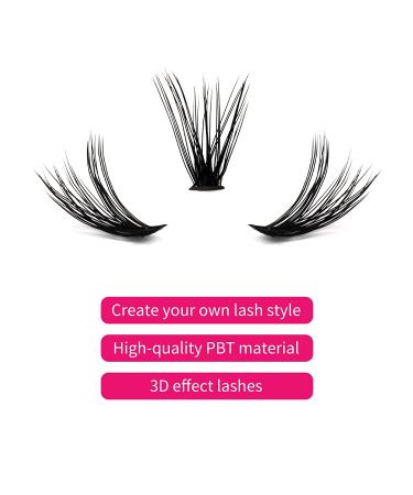 Lash Clusters Extensions 200pcs 40D Individual Cluster Lashes Mixed Tray Black Mink | DIY Eyelash Extensions - Professional Makeup | 8-16mm - Buy Online on SooperMarket.com