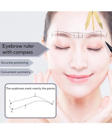 Adjustable Eyebrow Ruler - Accurate Positioning Stainless Steel Brow Measuring Tool | Gold Design | Perfect for Precision Grooming - Buy Online on SooperMarket.com