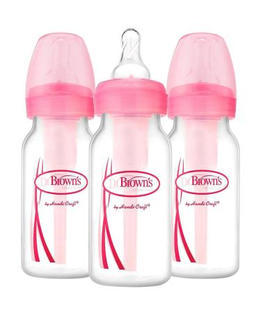 Dr. Brown's Baby Bottle 4 Ounce 3-Count - Pink