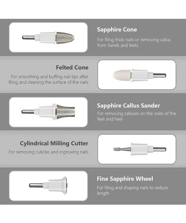 Rechargeable Cordless Electric Nail File Kit - 5 Speeds Professional Manicure Pedicure Set for Thick Nails - Buy Online on SooperMarket.com