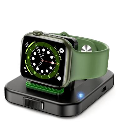 Bifrost Portable Watch Charger Stand - Wireless Magnetic Charging Station with Charging Cable,Compatible with iWatch Series SE 8 7 6 5 4 3 2(38/40/42/44mm)-Black