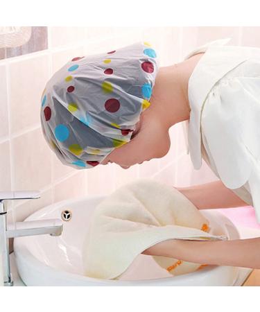 Quesuc 6 Pack Reusable Elastic Shower Caps - Durable Girls Plastic Shower Caps for Women | Ideal for Spa Salon & Home Use - Buy Online on SooperMarket.com