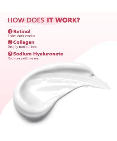Retinol Eye Cream with Hyaluronic Acid & Collagen | Anti-Aging Gel for Dark Circles, Puffiness & Fine Lines | Lightweight & Hydrating Under Eye Treatment - Buy Online on SooperMarket.com