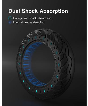 10 Inch Solid Rubber Tire for Ninebot Segway MAX G30 G30P G30LP Kickscooter - 2PCS Replacement Tires with Dual Shock Absorption, Honeycomb, Explosion-Proof - Front/Rear Tyre Accessories - Buy Online on SooperMarket.com
