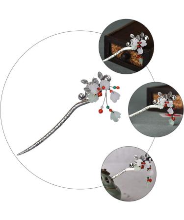 STOBOK 1pc Leaf Flower Metal Hair Stick Vintage Hair Forks Vintage Hair Accessories Vintage Hair Chopstick Chignon Pin Japanese Hair Accessories Hair Cape China Agate Women's Alloy - Buy Online on SooperMarket.com