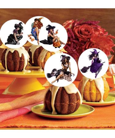 24 x Pre-Cut Halloween Mix 12 Edible Stand up Wafer/Rice Paper Cupcake Toppers Birthday Party Cake Decorations Witches - Buy Online on SooperMarket.com