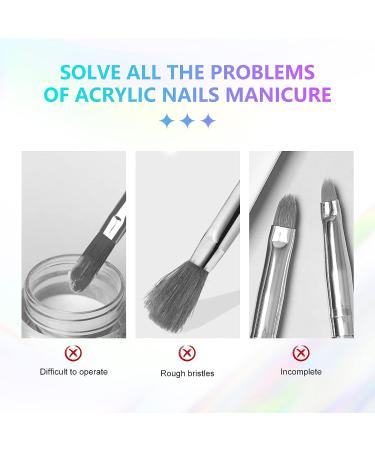 Saviland 6PCS Acrylic Nail Brush Set - Size 4/8/10/12/14/16 Kolinsky Acrylic Brushes for Nail Extension & Carving - Laser Blue Powder Brushes for Acrylic Application - Buy Online on SooperMarket.com