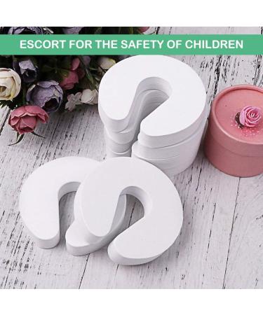 Child Safety Door Stoppers - 6 Pcs Anti-Slam Foam Guards for Kids | Door Finger Guards for Children - White - Buy Online on SooperMarket.com