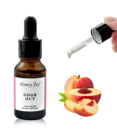 Nail Art 0.5 fl.oz Peach Fragrance Odorizer Acrylic Odor Reducer Liquid ODOR OUT Odorless Monomer Removal with Dropper Tube Design Pack of 1, HJ-NAP011 Peach Scent