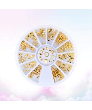 Frcolor 120 Pcs Rose Gold Nail Art Studs - 3D DIY Nail Charms & Decorations | Mixed Metallic Rivets & Shapes - Buy Online on SooperMarket.com