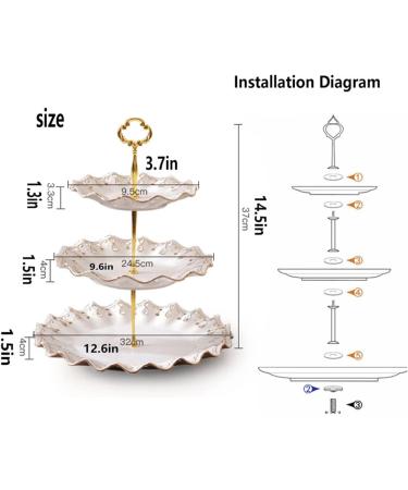 Fruit Basket Bowl Fruit Dish Three-Layer Fruit Plate Chinese Style Hollow Creative Ceramic Fruit Bowl Living Room Dining Room Kitchen Desktop Decor Candy Plate Fruit Bowls - Buy Online on SooperMarket.com
