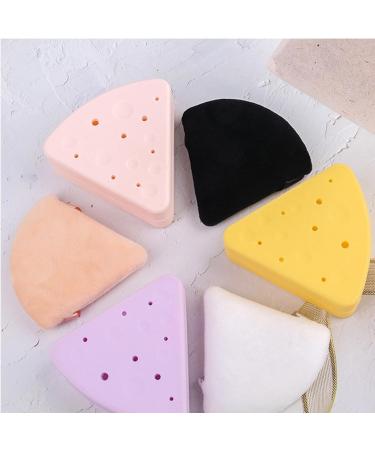 Powder Puff Holder Portable Silicone Easy to Clean Triangle Makeup Puff Container Smooth Opening Dustproof for Home Travel (Yellow) - Buy Online on SooperMarket.com