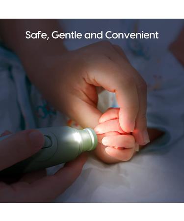 Lupantte Electric Baby Nail Trimmer with Light - 2-in-1 Clippers & 14 Replacement Heads, for Newborns & Adults - Light Green - Buy Online on SooperMarket.com