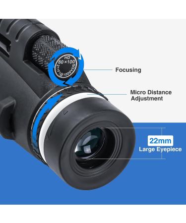 AMESEDAK 12x60 High Power Monocular Telescope - Compact & Portable HD Monocular with Low Light Vision, Smartphone Adapter Included - Buy Online on SooperMarket.com