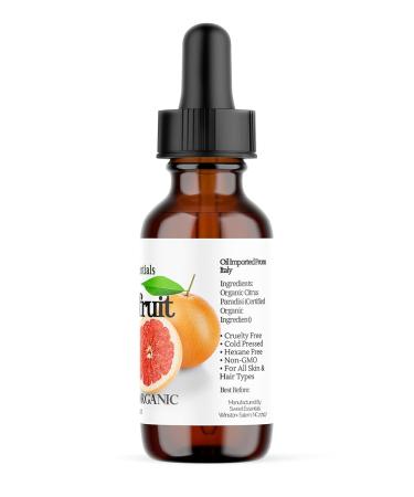 Sweet Essentials Organic Grapefruit Seed Oil - 100% Pure Cold Pressed Carrier Oil 2oz Glass Bottle Imported from Italy - Buy Online on SooperMarket.com