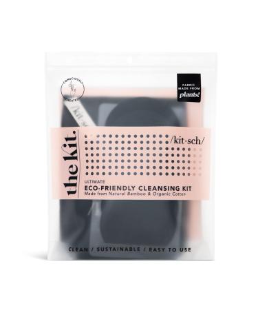 Kitsch Ultimate Cleansing Kit: Cotton Face Pads, Washable Rounds, Exfoliator Sponge, Face Towel - Reusable Makeup Remover Pads, Organic Cotton - Holiday Gift - Buy Online on SooperMarket.com