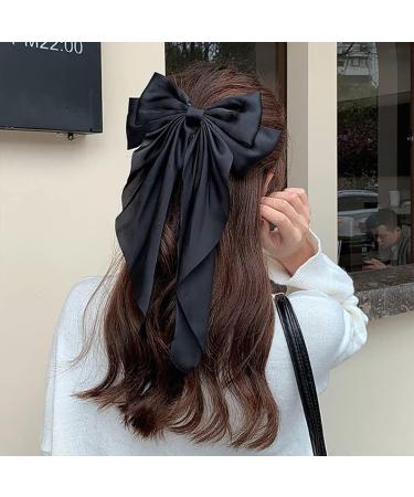 3PCS Large Satin Ribbon Bow Hair Clips Set - Vintage Style Hair Barrettes for Girls & Ladies - Buy Online on SooperMarket.com