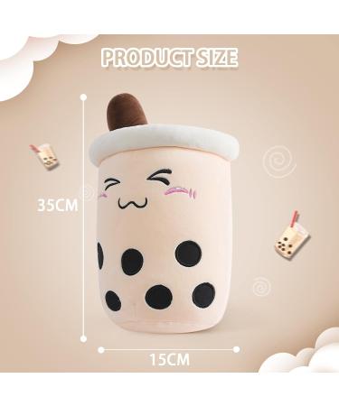 Anboor Bubble Tea Plush Pillow - 35cm Brown Boba Stuffed Toy for Kids | Soft and Cute Gift for Babies, Children | Stuffed Animals Plushies - Buy Online on SooperMarket.com