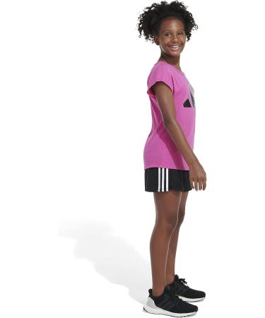 adidas Girls' 3T Short Sleeve Cotton Tee - Semi Lucid Fuchsia - Buy Online on SooperMarket.com