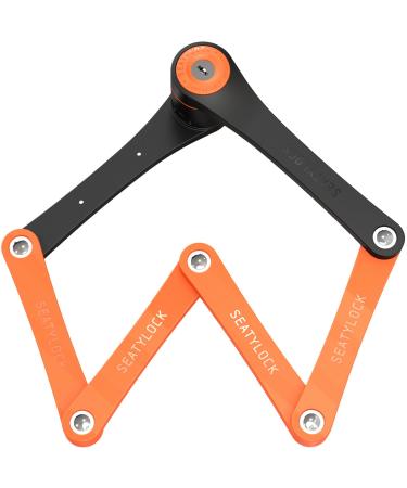 Foldylock Compact bicycle folding lock - patented test winner bicycle lock with key and bracket for high security - light and safe for ebike e scooter and scooter - 85 cm peach