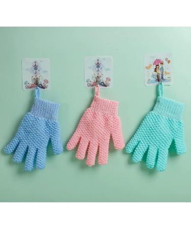 2 Pair Exfoliating Body Gloves | Unisex Bath Scrub Mitts for Shower Spa & Massage | Exfoliating Mitts for Body Face Hands & Feet - Buy Online on SooperMarket.com