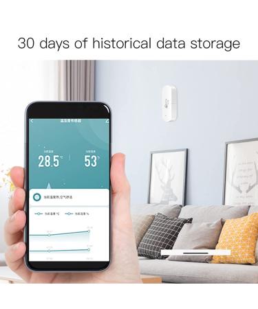 XUELILI Smart Thermometer Hygrometer ZigBee Wireless | Indoor Temperature Humidity Monitor Sensor for Home, Baby Room, Greenhouse | Compatible with Alexa - Buy Online on SooperMarket.com