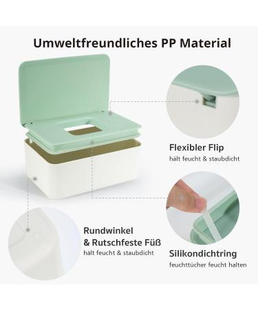 Cheerhom Baby Wet Wipes Box - Green Storage Box for Damp Toilet Paper & Cloths | 18 x 12.2 x 7cm | Ideal for Home Office & Outdoor Use - Buy Online on SooperMarket.com