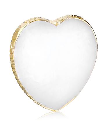 Resin Nail Art Palette Nail Art Painting Mixing Color Palette Heart Shape Gold Edge Nail Gel Color Makeup Display Board Manicure Tool