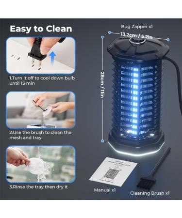 Electric Bug Zapper with LED Light LUUGUYI 4200V Mosquito Zapper Killer Electric Insect Fly Zapper Mosquito Trap No Odor & Chemicals Mosquito Lamp Bulb for Indoor & Outdoor - Buy Online on SooperMarket.com