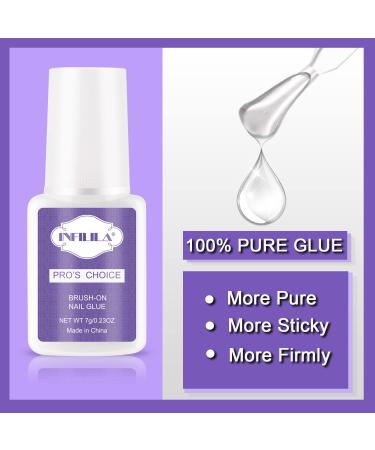 Infilila Professional Brush On Nail Glue for Acrylic, Press On, and Fake Nails - Long Lasting Adhesive - 7ML/0.23OZ - Buy Online on SooperMarket.com