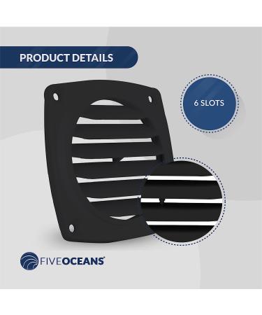 Five Oceans Air Louvered Flush Thru Vent 3 White/Black - Pack of 2 - Buy Online on SooperMarket.com